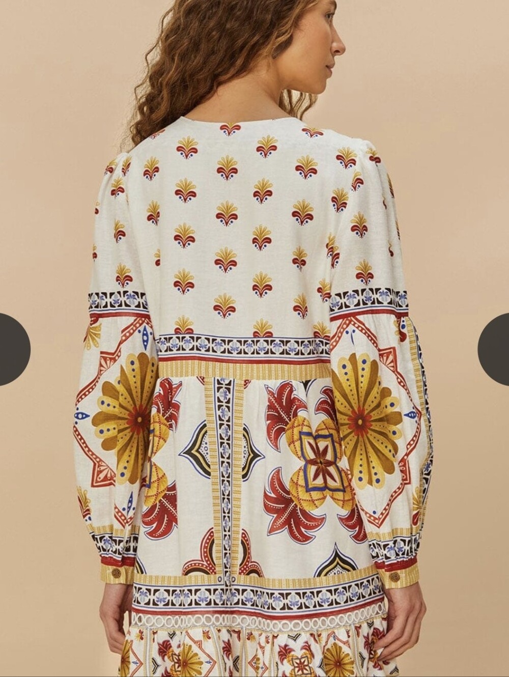 Farm Rio Marys Tiles mini dress features a vibrant tile pattern .  MED, NWT - Picture 3 of 6
